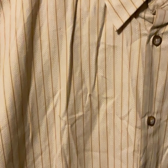 Geoffrey Beene Men's Tan Striped Button Down Shirt - Picture 2 of 6